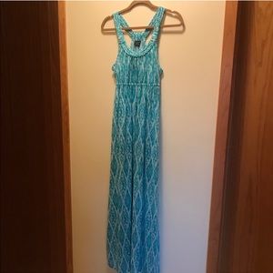 NWOT Faded Glory Teal and White Maxi Dress